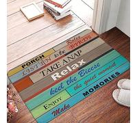 Alfombrilla para Puerta Puerta De Tablones con Reglas para El Porche Lavable Alfombra Entrada Suaves Trampa De Tierra para Recibidor Jardín Casa 60X40Cm