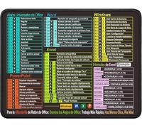 Alfombrilla para ratón Atajos Español, 210 * 260 mm Alfombrilla para ratón con atajos de Excel, Alfombrilla para Teclado de PC Office y Hojas de cálculo | Antideslizante, Bordes cosidos