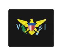 Alfombrilla para Ratón Bandera Nacional De Las Islas Vírgenes De Los Estados Unidos Antideslizante Mouse Pad Impermeable Tapete Escritorio para Gamer Oficina Mac 10X12In