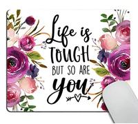 Alfombrilla para ratón con cita inspiradora de Smooffly, la vida es dura pero tú también lo eres
