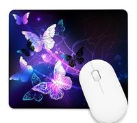 Alfombrilla para Ratón Mariposas Luminosas Nocturnas 25X30Cm Portátil Alfombrilla Raton Base De Goma Mouse Mat para Pc Juego
