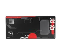 GXTrust 759 Alfombrilla Ratón Gaming XXL Japón Negro, Desk Pad 900x400 mm con Bordes Cosidos para Escritorio, Superficie de Textura Optimizada, Base Antideslizante, Japan Tokyo Anime Manga Kyoto