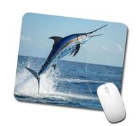 Alfombrilla para Ratón Un Fish Marlín Azul Saltando Fuera del Agua Duradero Alfombrilla Gaming Portátil Tapete Escritorio para Juegos Trabajo Ordenador 10X12In