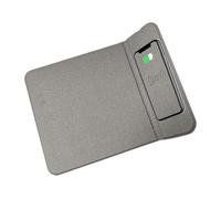 Alfombrilla para ratones de piel sintética con cargador integrado, opciones negras y grises, superficie multifuncional para ordenador portátil - configuración de ordenador | Accesorios de alimentación