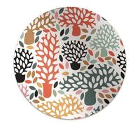 Alfombrilla para Silla ø100 cm Antideslizante Impermeable Resistente a Daños para Casa y Oficina PVC Vinilo Fácil de Limpiar Protector de Suelo Redonda - Garabatos Junto a los árboles