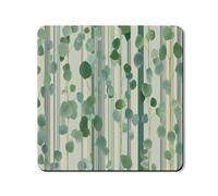 Alfombrilla protectora de eucalipto para lavadora, diseño de rayas botánicas verdes, de goma moderna, antideslizante, impermeable, para lavadora, lavadora, secadora, 24 x 24 pulgadas