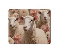Alfombrilla protectora floral para lavadora, con patrón de ovejas y rosas, encantadoras alfombrillas de goma antideslizante e impermeable para lavadora, 20 x 24 pulgadas