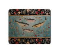 Alfombrilla protectora para lavadora y secadora acuática, diseño vintage de peces costeros, fundas de goma colorida antideslizante, impermeable, para lavadora y secadora para el hogar, 20 x 24
