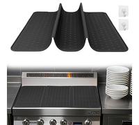 Alfombrilla Protectora Placa Induccion 71x51cm, Cubre Vitroceramica Silicona, Antideslizante Tapa para Vitroceramica, Resistente al Calor para Estufa Eléctrica, Protector Encimera Cocina (Negro)