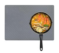 Alfombrilla Protectora Placa Induccion, Tapete de Silicona 70x50cm, Resistente al Calor y Antideslizante, Protector de Encimera para Cocina, Freidora de Aire y Barbacoa (Gris)