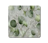 Alfombrilla protectora superior de eucalipto para lavadora, diseño de hojas botánicas, cubierta superior de lavadora, goma verde, antideslizante, impermeable, para lavadora, secadora, 24 x 24 pulgadas