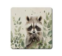 Alfombrilla protectora superior para lavadora y secadora, diseño de mapache, lindo animal acuarela, cubierta superior antipolvo para lavadora, goma ecológica, antideslizante, impermeable, para