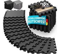 Alfombrilla puzzle set de 36 negro 175x175x1cm fitness