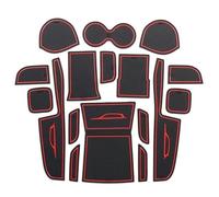 Alfombrilla Ranura Puerta Coche para Suzuki para Vitara 2016-2023 Almohadilla para Inserto para Portavasos Consola Piezas Posavasos(Rojo)