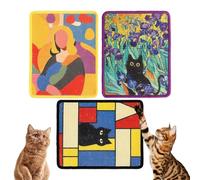Alfombrilla Rascador para Gatos | 3 Piezas Alfombra Artística Decoración Hogar,Alfombra Rascadora Accesorios para Mascotas | para Enriquecimiento Juego Interior Apartamento Sala Dormitorio