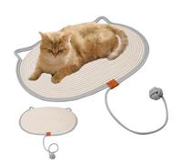 Alfombrilla Rascadora Gatos | Alfombra Antideslizante de Algodón y Lino Natural con Bola,Alfombra Rascador Para Gatos,para Casa Interiores Juego Entrenamiento Estimulación Mental Tiempo en Familia Sal