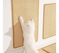 Alfombrilla rascadora para gatos con cinta de velcro, tela de sisal natural, protector de pared, tapete para proteger el sofá, proteger muebles, juguete para mascotas, para interiores, gatos, conejos