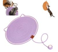 Alfombrilla rascadora para gatos, cuerda de algodón natural, almohadilla redonda horizontal de 16.9 pulgadas para rascar gatos, alfombra para arañazos para gatos, tamaño protector de muebles, cama