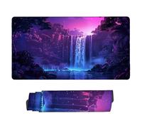 Alfombrilla Ratón, 1000 x 500 mm XXL Mouse Pad Grande Gaming, Alfombrilla Antideslizante,Tapete Escritorio con Bordes Cosidos, Desk Mat para Jugadores, Pc, Oficina Accesorios (Cascada Forestal) M-743