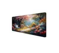 Alfombrilla Raton 1000x400x3mm áRbol Alfombrilla Escritorio, Mouse Pad XXL Base de Goma Antideslizante Mousepad, Tapete Escritorio con Bordes Cosidos, Tapete Raton para portátil, Oficina, Flor D1-526