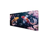 Alfombrilla Raton 1000x500x3mm Flor Alfombrilla Escritorio, Mouse Pad XXL Base de Goma Antideslizante Mousepad, Tapete Escritorio con Bordes Cosidos, Tapete Raton para portátil PC Oficina, Pez D1-366