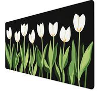 Alfombrilla Ratón 1200x400x3mm Mouse Pad Negro Alfombrilla Ratón XXL, Tamaño Grande, Bordes Cosidos, Impermeable, Base de Goma Antideslizante, Mejora la Precisión y la Velocidad, PC, Tulipán Y7-523
