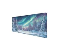 Alfombrilla Raton 1600x800x3mm áRbol Alfombrilla Escritorio, Mouse Pad XXL Base de Goma Antideslizante Mousepad, Tapete Escritorio con Bordes Cosidos, Tapete Raton para PC Oficina, Aurora D1-878