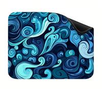 Alfombrilla Ratón 200x150x3mm, Alfombrilla Raton Portátil y Enrollable con Base Antideslizante, Bordes Cosidos, Impermeable & Lavable Mousepad para Casa, Oficina, Portátil, Patrón Azul Simple X-z-4545