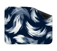 Alfombrilla Ratón 200x150x3mm, Alfombrilla Raton Portátil y Enrollable con Base Antideslizante, Bordes Cosidos, Impermeable & Lavable Mousepad para Casa, Oficina, Patrón Azul Marino Simple X-z-5293