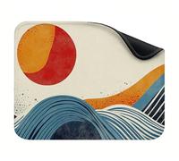 Alfombrilla Ratón 200x150x3mm, Alfombrilla Raton Portátil y Enrollable con Base Antideslizante, Bordes Cosidos, Impermeable & Lavable Mousepad para Casa, Oficina, Portátil, Patrón Simple Sol X-z-541