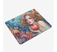 Alfombrilla Ratón 240x200x3mm, Chica Mouse Pad Sirena Alfombrilla Gaming, con Base Goma Antideslizante, Superficie Impermeable, Bordes Cosidos Tapete Escritorio, para Oficina Mini Mousepad S0-577