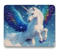 Alfombrilla Ratón 260x210mm, Azul Mousepad, Alfombrilla Raton para Ordenador de 3mm con Textura Premium, Base de Goma Antideslizante, Tapete Rato Portátil para Oficina y Juegos - Unicornio c0-566