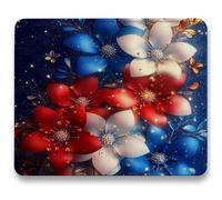Alfombrilla Ratón 260x210mm, Azul Mousepad, Alfombrilla Raton para Ordenador de 3mm con Textura Premium, Base de Goma Antideslizante, Pequeña Tapete Rato Portátil para Oficina Juegos, Flor (2) c0-549