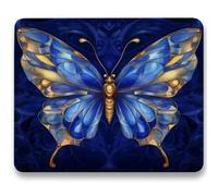 Alfombrilla Ratón 260x210mm, Azul Mousepad, Alfombrilla Raton para Ordenador de 3mm con Textura Premium, Base de Goma Antideslizante, Tapete Rato Portátil para Oficina y Juegos - Mariposa (2) c0-547