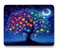 Alfombrilla Ratón 260x210mm, Azul Mousepad, Alfombrilla Raton para Ordenador de 3mm con Textura Premium, Base de Goma Antideslizante, Pequeña Tapete Rato Portátil para Oficina y Juegos - Árbol c0-577