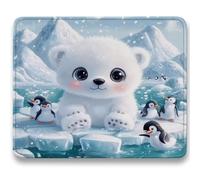 Alfombrilla Ratón 260x210mm, Blanco Mousepad, Alfombrilla Raton para Ordenador de 3mm con Textura Premium, Base de Goma Antideslizante, Tapete Rato Portátil para Oficina y Juegos - Oso Polar c0-23