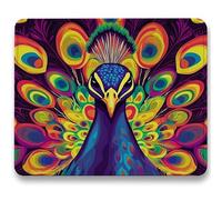 Alfombrilla Ratón 260x210mm, Color Mousepad, Alfombrilla Raton para Ordenador de 3mm con Textura Premium, Base de Goma Antideslizante, Tapete Rato Portátil para Oficina y Juegos - Pavo Real c0-79