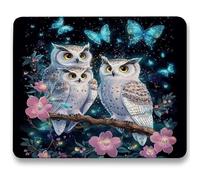 Alfombrilla Ratón 260x210mm, Mariposa Mousepad, Alfombrilla Raton para Ordenador de 3mm con Textura Premium, Base de Goma Antideslizante, Pequeña Tapete Rato Portátil para Oficina Juegos, búho c0-411