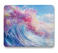 Alfombrilla Ratón 260x210mm, Ondas Mousepad, Alfombrilla Raton para Ordenador de 3mm con Textura Premium, Base de Goma Antideslizante, Tapete Rato Portátil para Oficina y Juegos - Flor (3) c0-261
