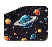 Alfombrilla Ratón 290 x 240 x 3 mm, Negro Universo(2) Alfombrilla Escritorio Pequeña, Base Goma Antideslizante, Mouse Pad Bordes Cosidos, Superficie Lisa Mayor Precisión, para Oficina y Gaming t0s-613