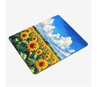 Alfombrilla Ratón 300x250x3mm, Azul Mouse Pad Girasol Alfombrilla Gaming, con Base Goma Antideslizante, Superficie Impermeable, Bordes Cosidos Tapete Escritorio, para Oficina Mini Mousepad S0-1437