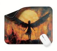 Alfombrilla Ratón 320 x 260 x 3 mm, Ángel Atardecer Alfombrilla Escritorio Pequeña, Base Goma Antideslizante, Mouse Pad Bordes Cosidos, Superficie Lisa Mayor Precisión, para Oficina y Gaming t0s-500