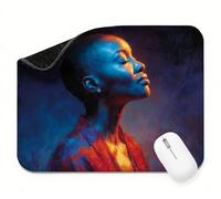 Alfombrilla Ratón 320 x 260 x 3 mm, Negro Mujeres(4) Alfombrilla Escritorio Pequeña, Base Goma Antideslizante, Mouse Pad Bordes Cosidos, Superficie Lisa Mayor Precisión, para Oficina y Gaming t0s-444