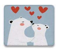 Alfombrilla Ratón 320x260mm, Azul Mousepad, Alfombrilla Raton para Ordenador de 3mm con Textura Premium, Base de Goma Antideslizante, Pequeña Tapete Rato Portátil para Oficina y Juegos - Oso c0-559