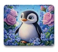 Alfombrilla Ratón 320x260mm, Azul Mousepad, Alfombrilla Raton para Ordenador de 3mm con Textura Premium, Base de Goma Antideslizante, Pequeña Tapete Rato Portátil para Oficina Juegos, pingüino c0-555