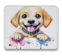 Alfombrilla Ratón 320x260mm, Blanco Mousepad, Alfombrilla Raton para Ordenador de 3mm con Textura Premium, Base de Goma Antideslizante, Pequeña Tapete Rato Portátil para Oficina y Juegos - perro c0-36