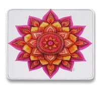 Alfombrilla Ratón 320x260mm, Blanco Mousepad, Alfombrilla Raton para Ordenador de 3mm con Textura Premium, Base de Goma Antideslizante, Pequeña Tapete Rato Portátil para Oficina Juegos, Mandala c0-14