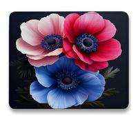 Alfombrilla Ratón 320x260mm, Negro Mousepad, Alfombrilla Raton para Ordenador de 3mm con Textura Premium, Base de Goma Antideslizante, Tapete Rato Portátil para Oficina y Juegos - Flor (5) c0-295