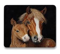 Alfombrilla Ratón 320x260mm, Negro Mousepad, Alfombrilla Raton para Ordenador de 3mm con Textura Premium, Base de Goma Antideslizante, Tapete Rato Portátil para Oficina y Juegos - Caballo (3) c0-308