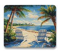 Alfombrilla Ratón 320x260mm, Playa Mousepad, Alfombrilla Raton para Ordenador de 3mm con Textura Premium, Base de Goma Antideslizante, Tapete Rato Portátil para Oficina y Juegos - cocoteros c0-269